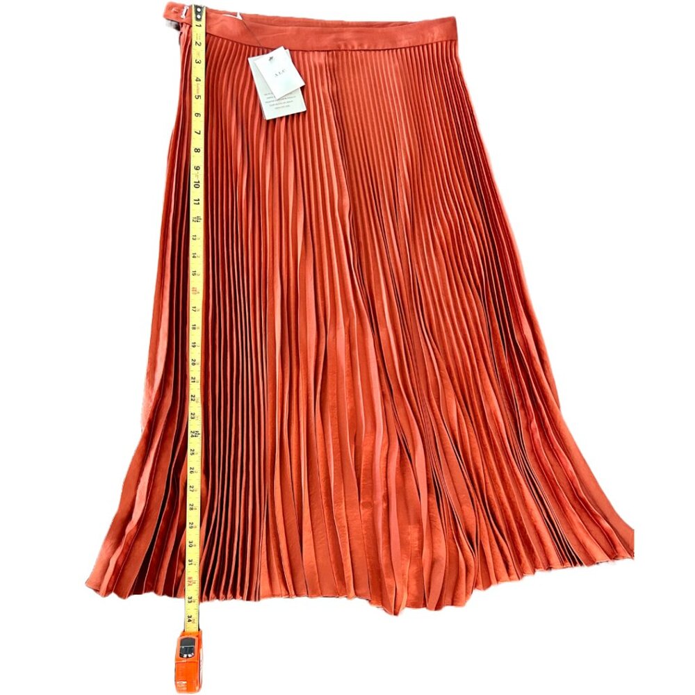 NWT A.L.C. Vintage Satin Bobby Skirt - Luxury Pleated Maxi-Copper- Size 10 - Picture 6 of 11